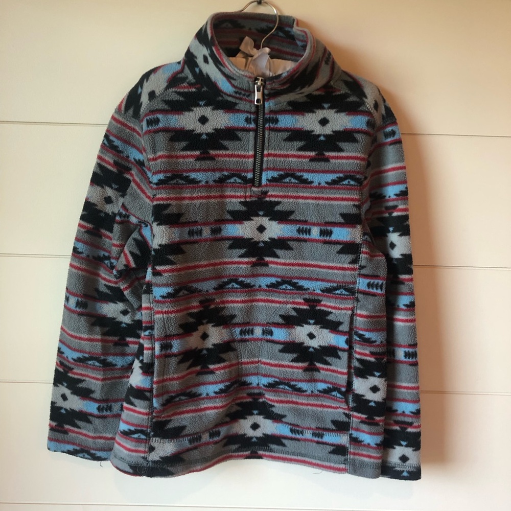 Victory Sportwear Aztec Fleece Zip Pullover Small
